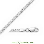 14K White Gold 4.3mm Curb Chain