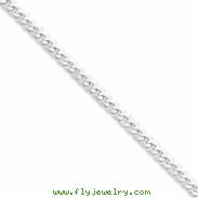 14k White Gold 4.5mm Flat Curb chain