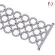 14K White Gold 4.65ct Diamond Triple Row Circle Bracelet