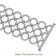 14K White Gold 4.65ct Diamond Triple Row Circle Bracelet