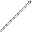 14K White Gold 4.75mm Semi-Solid Figaro Chain