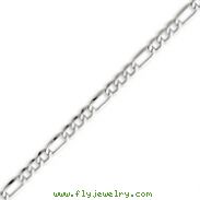 14K White Gold 4.75mm Semi-Solid Figaro Chain