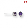 14k White Gold 4mm Amethyst Earrings