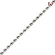 14K White Gold 4mm Diamond Cut Rope Chain