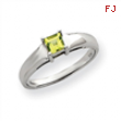 14k White Gold 4mm Peridot Ring