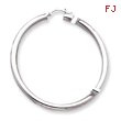 14K White Gold 4x 60mm Tube Hoop Earrings