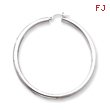 14K White Gold 4x 65mm Tube Hoop Earrings