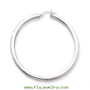 14K White Gold 4x 65mm Tube Hoop Earrings