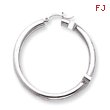 14K White Gold 4x45mm Tube Hoop Earrings