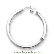 14K White Gold 4x45mm Tube Hoop Earrings