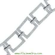 14K White Gold 5.02ct Diamond Open Square Link Bracelet