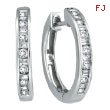 14K White Gold .50ct Diamond Channel Set Hoop Earrings