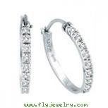 14K White Gold .50ct Diamond Hoop Earrings SI1-SI2 G-H