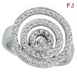 14K White Gold .50ct Diamond Multiple Large Circles Fashion Ring