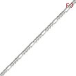 14K White Gold 5.0mm Flat Figaro Bracelet