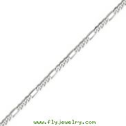 14K White Gold 5.0mm Flat Figaro Bracelet