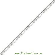 14K White Gold 5.0mm Flat Figaro Chain