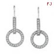 14K White Gold .51ct Diamond Circle Drop Earrings SI1-SI2 G-H