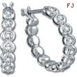 14K White Gold .52ct Diamond Bezel Set Hoop Earrings