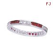 14K White Gold .53ct Ruby & .46ct Diamond Eternity Band