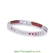 14K White Gold .53ct Ruby & .46ct Diamond Eternity Band