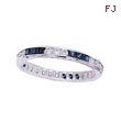 14K White Gold .53ct Sapphire & .46ct Diamond Eternity Band