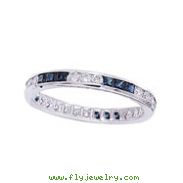 14K White Gold .53ct Sapphire & .46ct Diamond Eternity Band