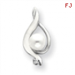 14k White Gold 5.5mm Pearl A Diamond pendant