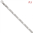 14k White Gold 5.5mm Polished Fancy Link Chain Bracelet