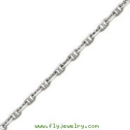 14K White Gold 5mm Alternating Anchor Link Bracelet