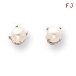 14k White Gold 5mm Cultured Pearl Stud Earrings