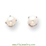 14k White Gold 5mm Cultured Pearl Stud Earrings