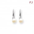 14k White Gold 5mm Pearl Leverback Earrings