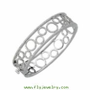 14K White Gold 6 Diamond Bangle Bracelet