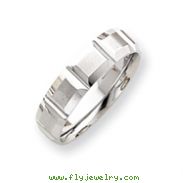14k White Gold 6.00mm Fancy Wedding Band