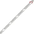 14K White Gold 6.0mm Flat Figaro Chain