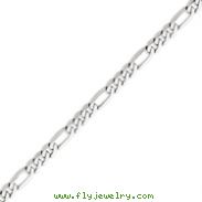 14K White Gold 6.0mm Flat Figaro Chain