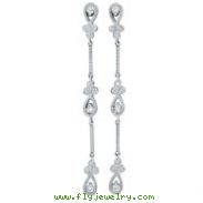 14K White Gold .61ct Diamond Drop Chandelier Earrings