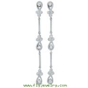 14K White Gold .61ct Diamond Drop Chandelier Earrings