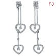 14K White Gold .61ct Diamond Heart Drop Post Earrings