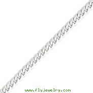 14K White Gold 6.1mm Flat Curb Bracelet