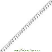 14K White Gold 6.1mm Flat Curb Chain