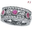 14K White Gold .63ct Pink Sapphire and 1.51ct Diamond Eternity Ring Band