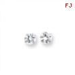 14k White Gold 6.5mm CZ Post Earrings