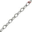 14K White Gold 6.6mm Fancy Oval Link Bracelet