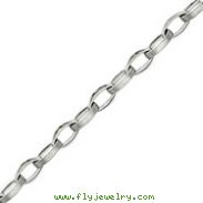 14K White Gold 6.6mm Fancy Oval Link Bracelet