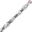 14K White Gold 6.75mm Fancy Geometric Link Bracelet