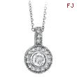 14K White Gold .67ct Diamond Dangling Circle Pendant Neckalce