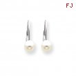 14k White Gold 6mm Pearl Leverback Earrings