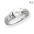 14k White Gold 6mm Pearl Ring